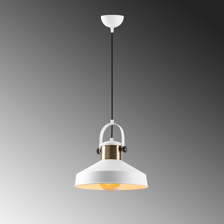 Lustr na lanku DODO 1xE27/40W/230V bílá/bronzová