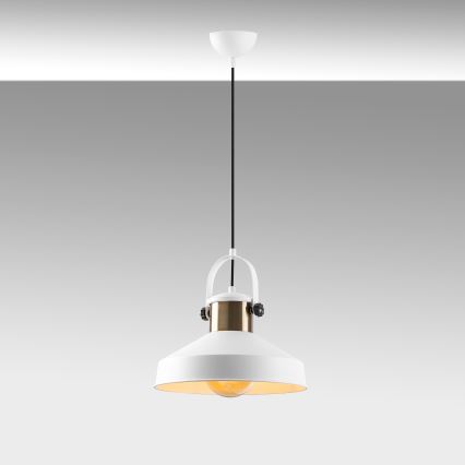 Lustr na lanku DODO 1xE27/40W/230V bílá/bronzová