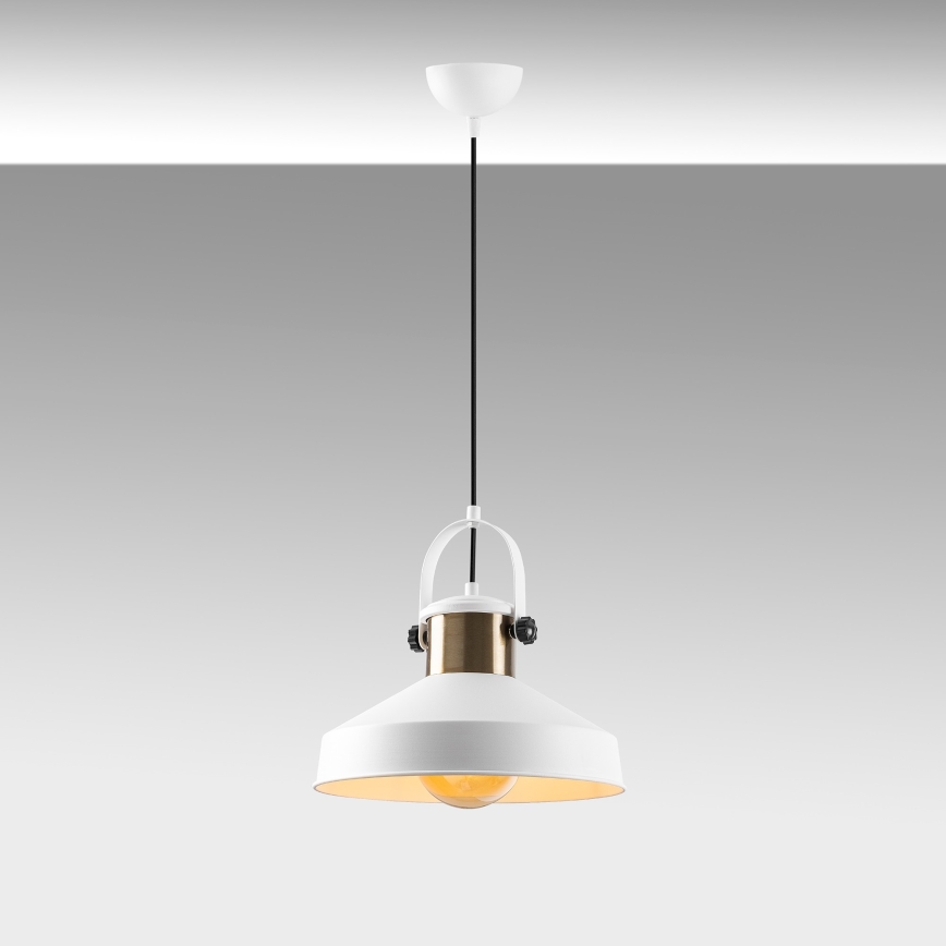 Lustr na lanku DODO 1xE27/40W/230V bílá/bronzová