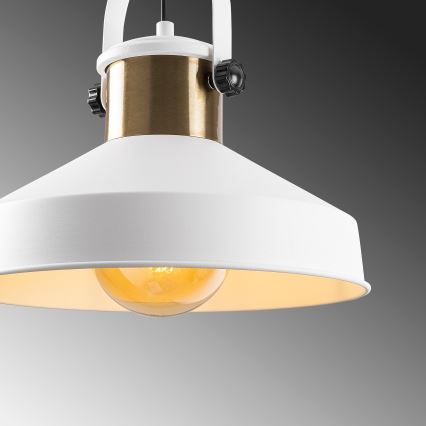 Lustr na lanku DODO 1xE27/40W/230V bílá/bronzová