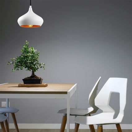 Lustr na lanku DODO 1xE27/40W/230V bílá