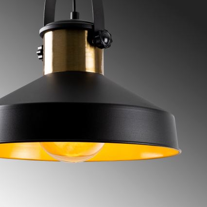 Lustr na lanku DODO 1xE27/40W/230V černá/bronzová