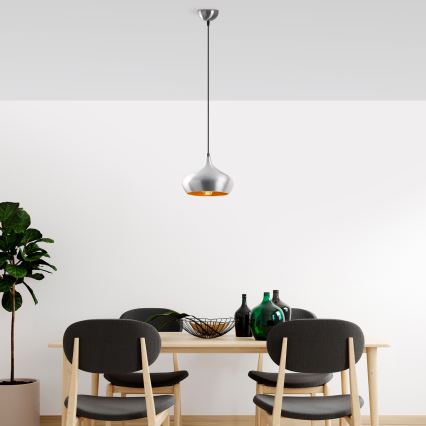 Lustr na lanku DODO 1xE27/40W/230V matný chrom