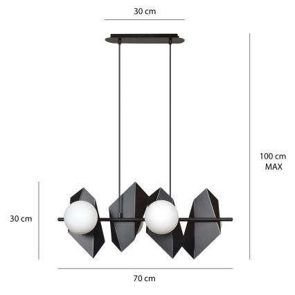 Lustr na lanku DRIFTON 4xE14/10W/230V černá