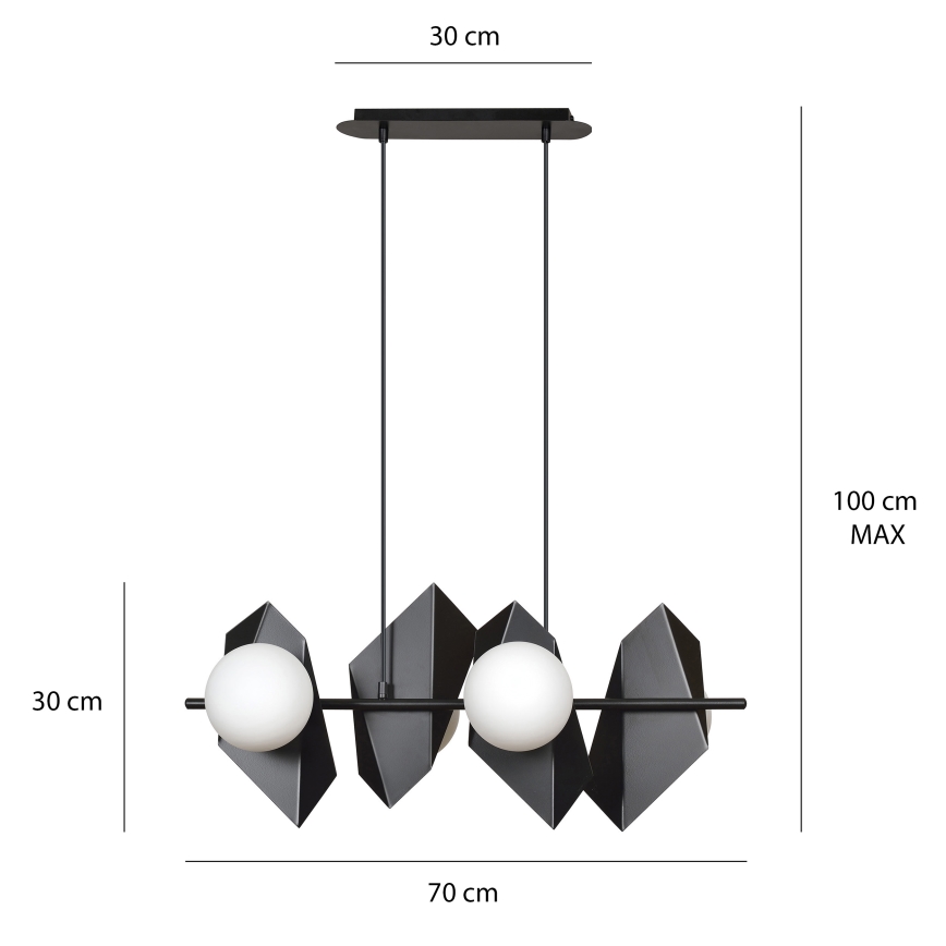 Lustr na lanku DRIFTON 4xE14/10W/230V černá