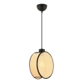 Lustr na lanku DRUM 1xE27/60W/230V béžová/černá