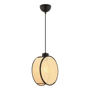 Lustr na lanku DRUM 1xE27/60W/230V béžová/černá
