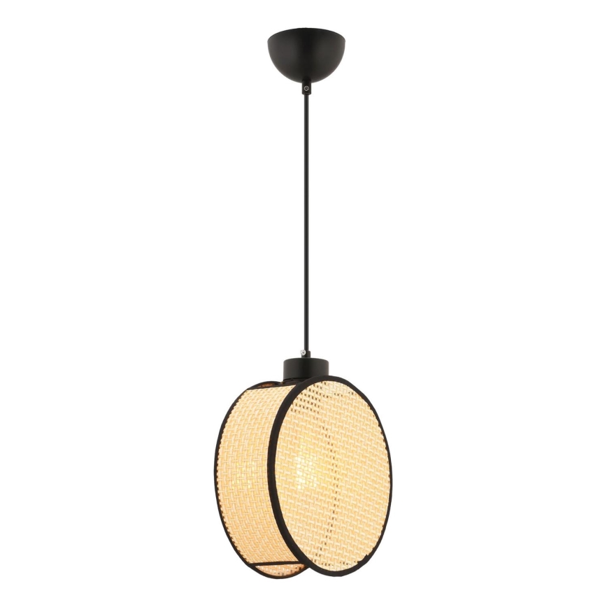 Lustr na lanku DRUM 1xE27/60W/230V béžová/černá