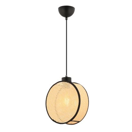 Lustr na lanku DRUM 1xE27/60W/230V béžová/černá