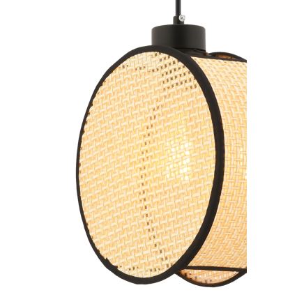 Lustr na lanku DRUM 1xE27/60W/230V béžová/černá