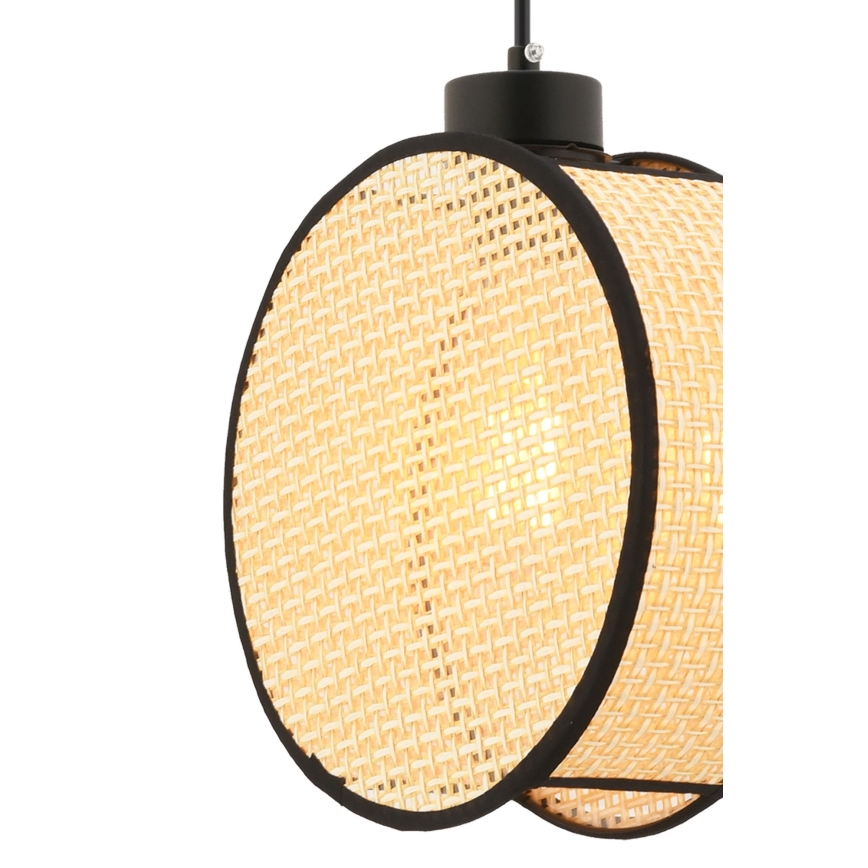 Lustr na lanku DRUM 1xE27/60W/230V béžová/černá