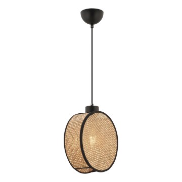 Lustr na lanku DRUM 1xE27/60W/230V hnědá/černá