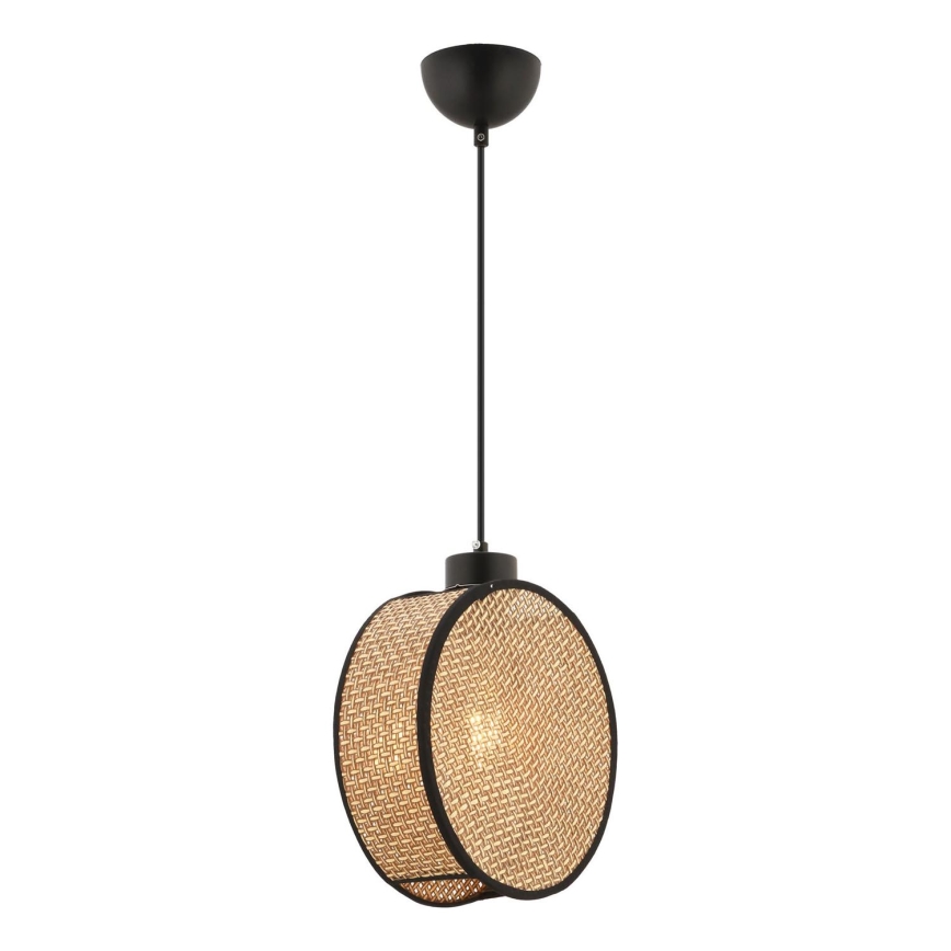 Lustr na lanku DRUM 1xE27/60W/230V hnědá/černá