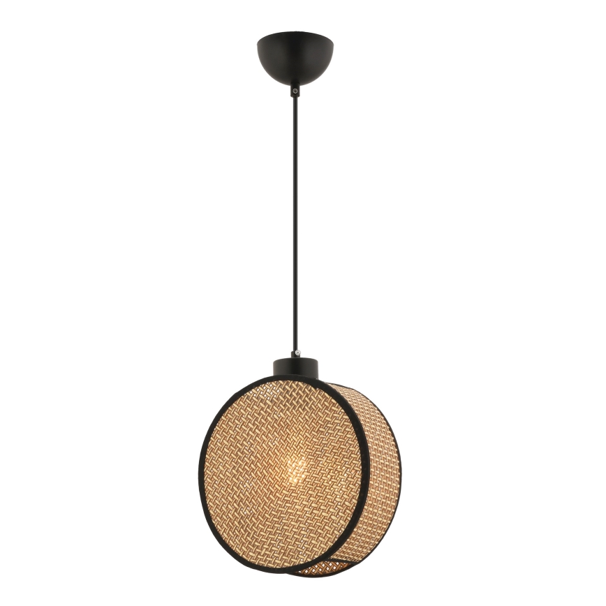 Lustr na lanku DRUM 1xE27/60W/230V hnědá/černá