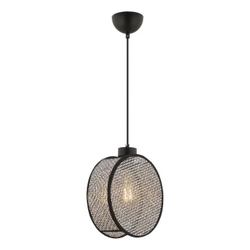 Lustr na lanku DRUM 1xE27/60W/230V šedá/černá
