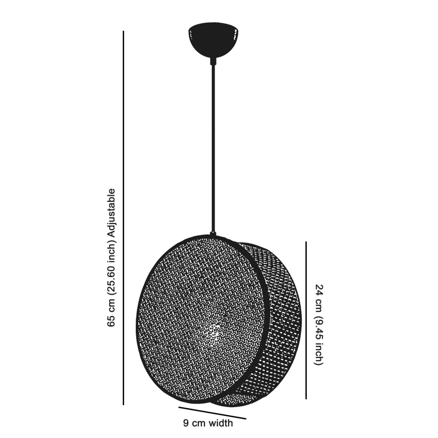 Lustr na lanku DRUM 1xE27/60W/230V šedá/černá