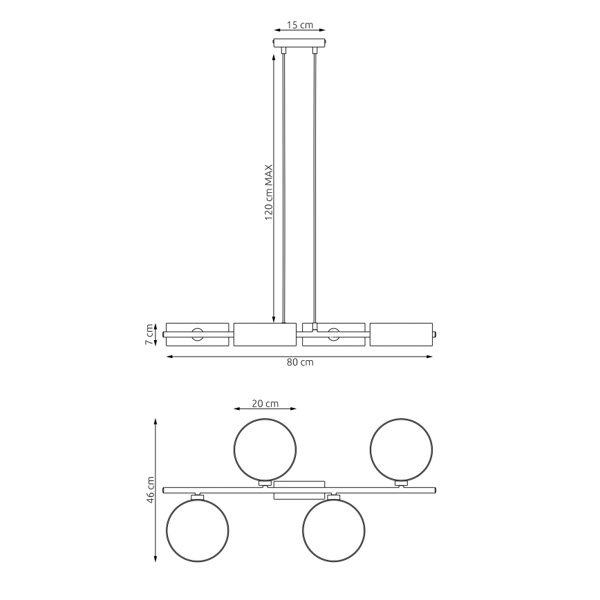 Lustr na lanku DRUMZ 4xE14/10W/230V béžová