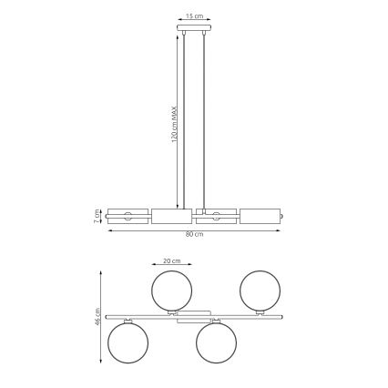 Lustr na lanku DRUMZ 4xE14/10W/230V hnědá