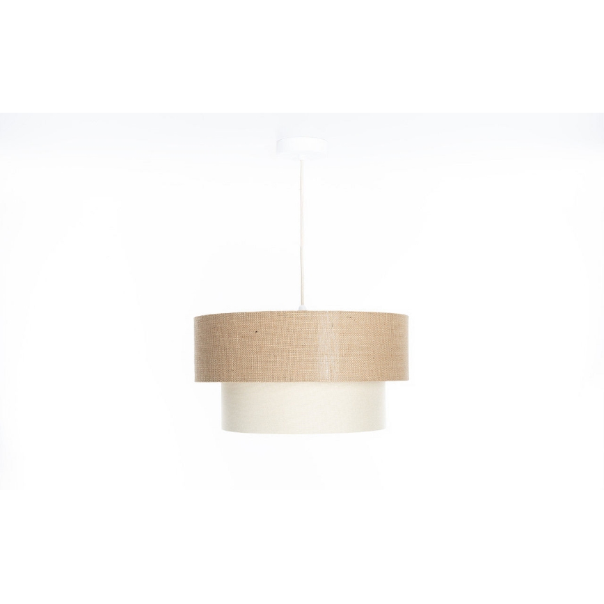 Lustr na lanku DUO 1xE27/60W/230V pr. 40 cm béžová/krémová