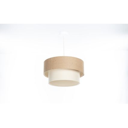 Lustr na lanku DUO 1xE27/60W/230V pr. 40 cm béžová/krémová