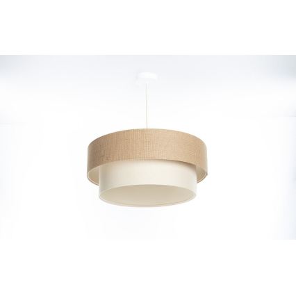 Lustr na lanku DUO 1xE27/60W/230V pr. 50 cm béžová/krémová