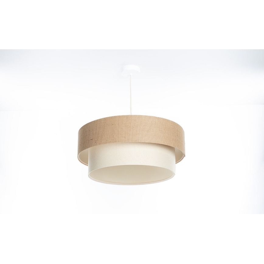 Lustr na lanku DUO 1xE27/60W/230V pr. 50 cm béžová/krémová