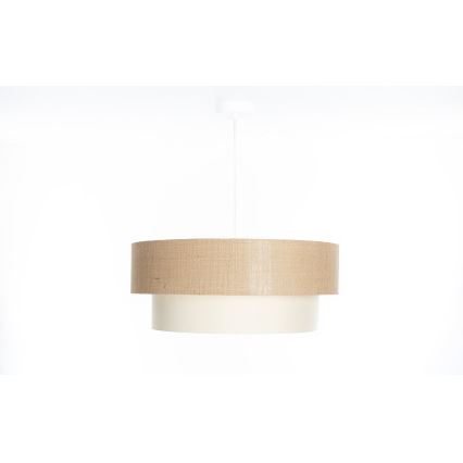 Lustr na lanku DUO 1xE27/60W/230V pr. 50 cm béžová/krémová