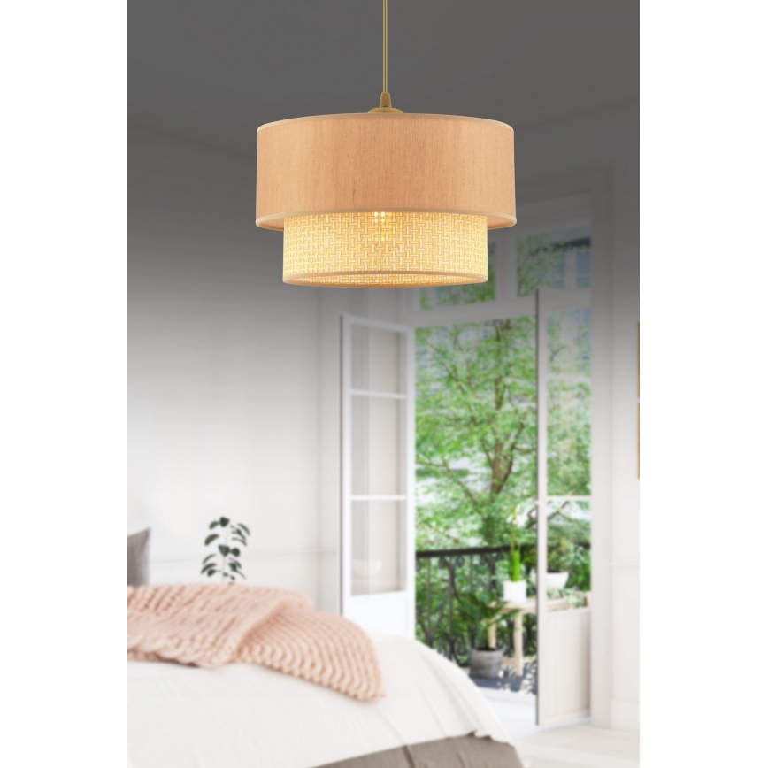 Lustr na lanku ECHO 1xE27/60W/230V béžová