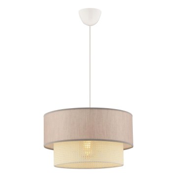 Lustr na lanku ECHO 1xE27/60W/230V béžová/krémová