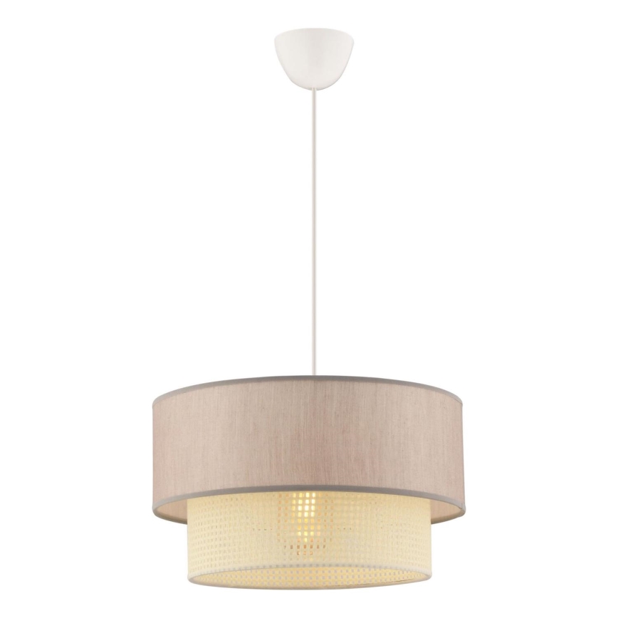 Lustr na lanku ECHO 1xE27/60W/230V béžová/krémová