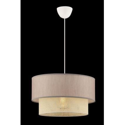 Lustr na lanku ECHO 1xE27/60W/230V béžová/krémová