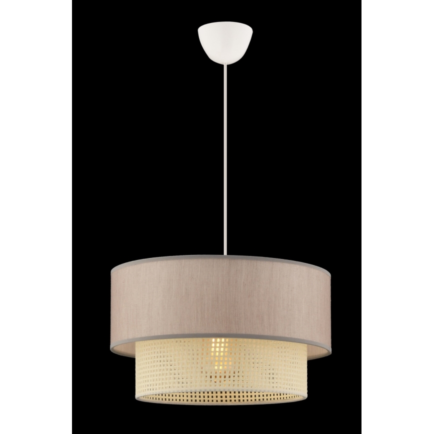Lustr na lanku ECHO 1xE27/60W/230V béžová/krémová