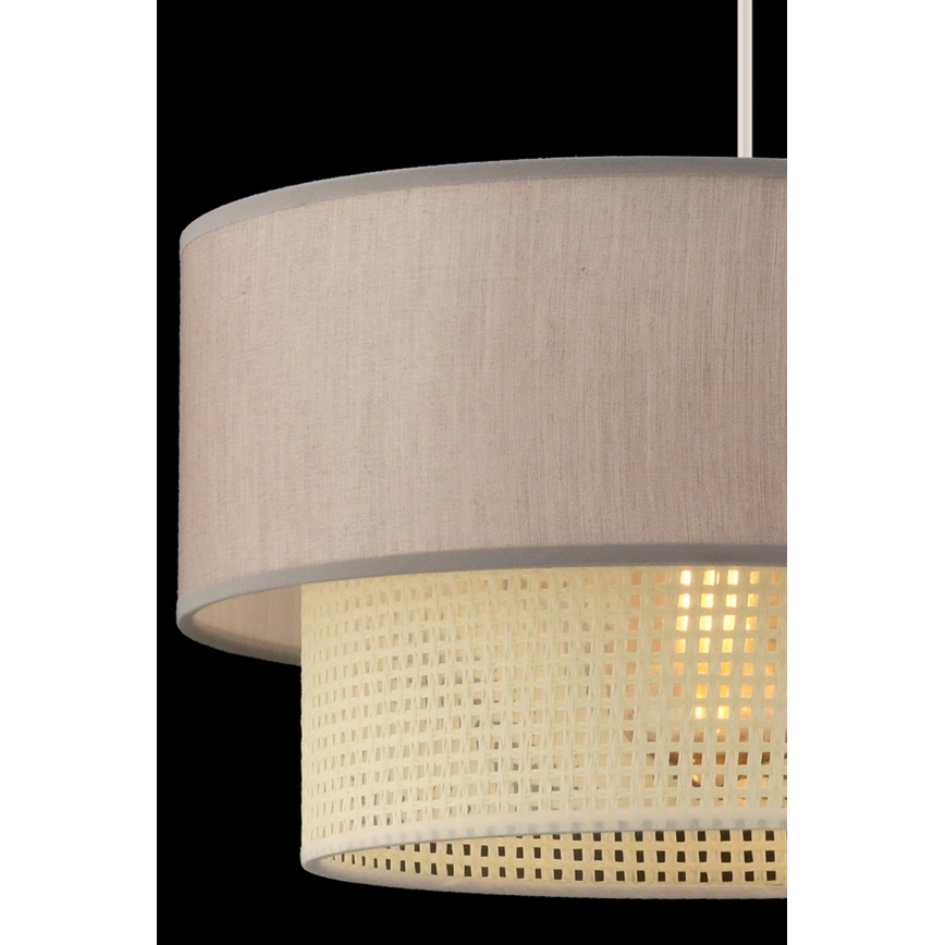Lustr na lanku ECHO 1xE27/60W/230V béžová/krémová
