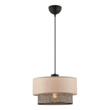 Lustr na lanku ECHO 1xE27/60W/230V béžová/šedá
