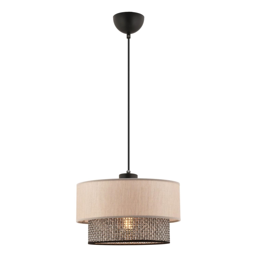 Lustr na lanku ECHO 1xE27/60W/230V béžová/šedá