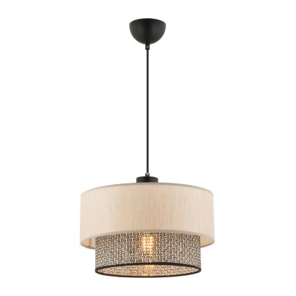 Lustr na lanku ECHO 1xE27/60W/230V béžová/šedá