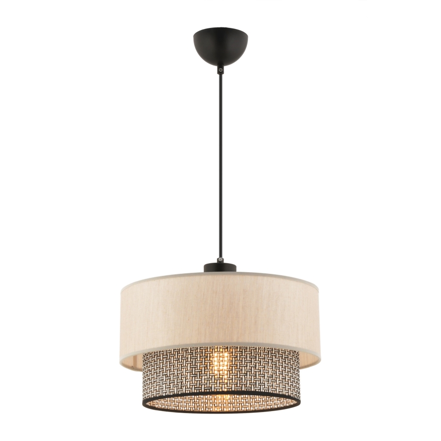 Lustr na lanku ECHO 1xE27/60W/230V béžová/šedá