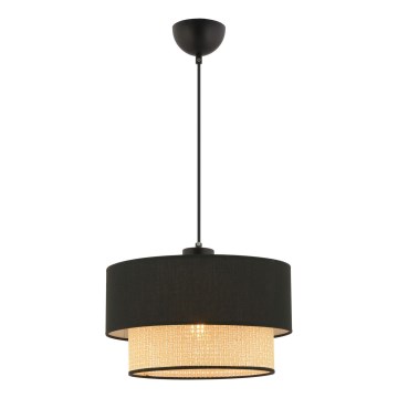 Lustr na lanku ECHO 1xE27/60W/230V černá/béžová