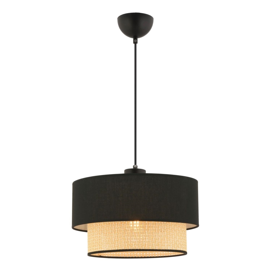 Lustr na lanku ECHO 1xE27/60W/230V černá/béžová