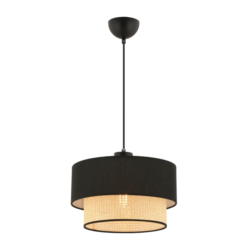 Lustr na lanku ECHO 1xE27/60W/230V černá/béžová