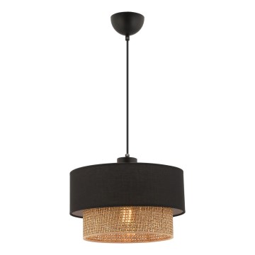 Lustr na lanku ECHO 1xE27/60W/230V černá/hnědá