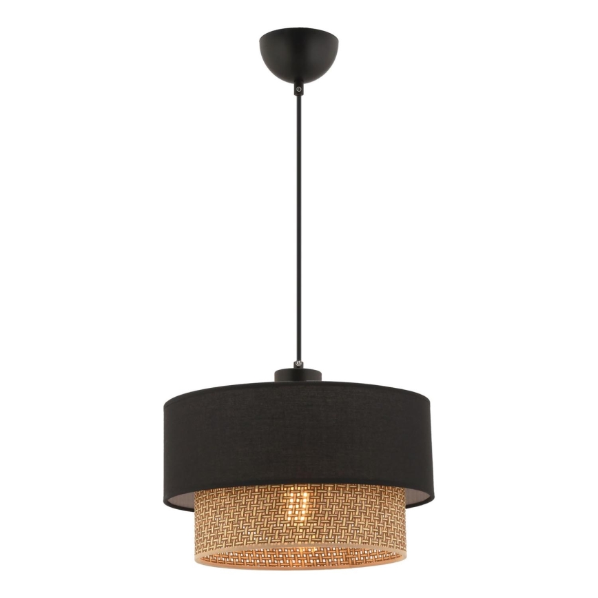 Lustr na lanku ECHO 1xE27/60W/230V černá/hnědá