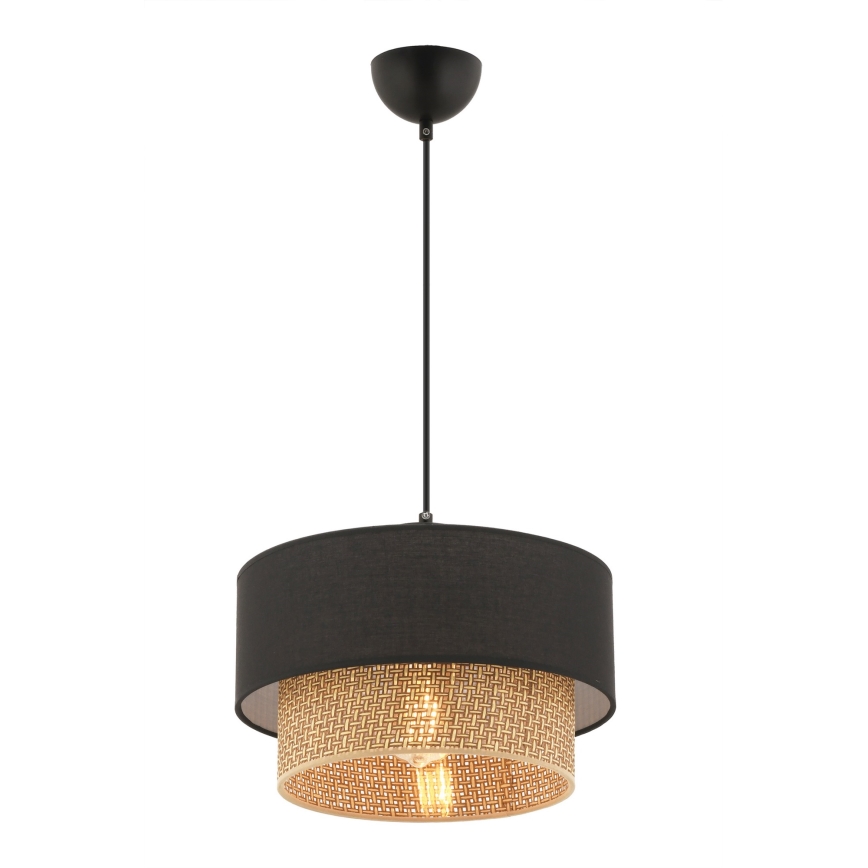 Lustr na lanku ECHO 1xE27/60W/230V černá/hnědá