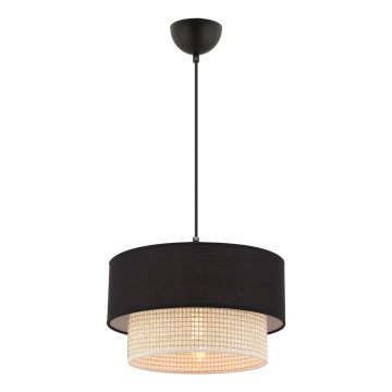 Lustr na lanku ECHO 1xE27/60W/230V černá/krémová