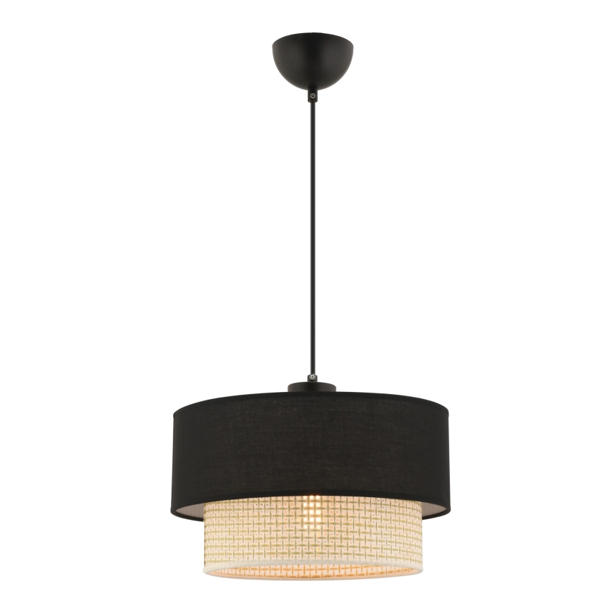 Lustr na lanku ECHO 1xE27/60W/230V černá/krémová