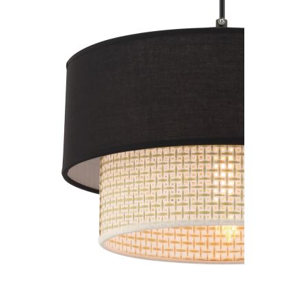 Lustr na lanku ECHO 1xE27/60W/230V černá/krémová