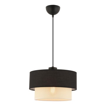 Lustr na lanku ECHO 1xE27/60W/230V černá/krémová