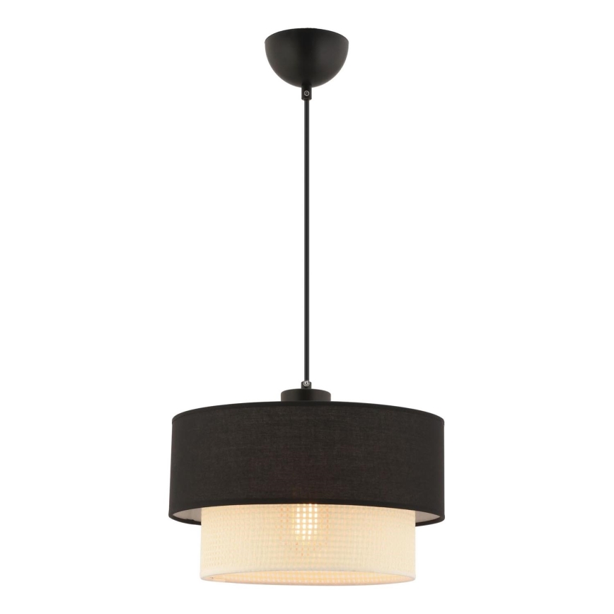 Lustr na lanku ECHO 1xE27/60W/230V černá/krémová