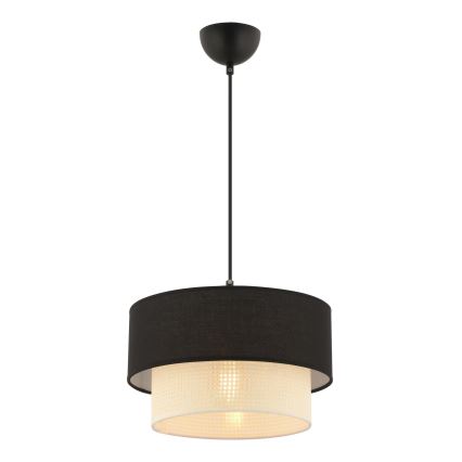 Lustr na lanku ECHO 1xE27/60W/230V černá/krémová