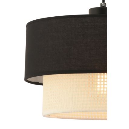 Lustr na lanku ECHO 1xE27/60W/230V černá/krémová